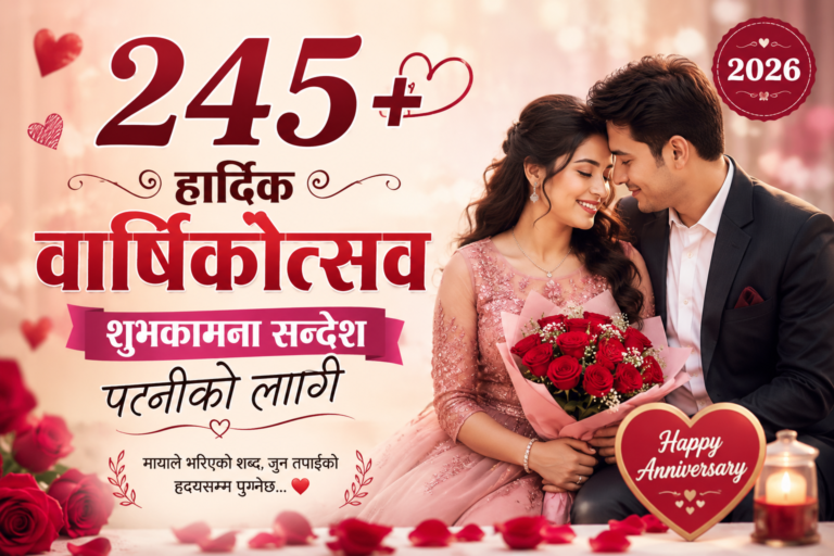 245+ Heartfelt Anniversary Wishes for Wife in Nepali 2026