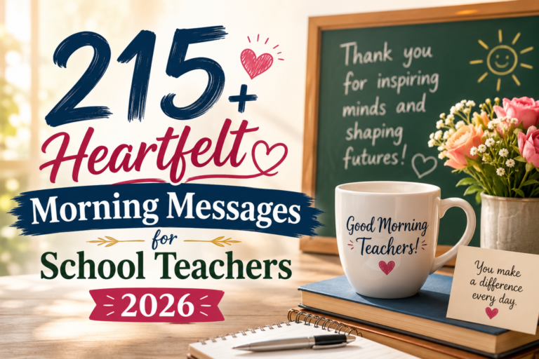 215+ Heartfelt Morning Messages for School Teachers 2026